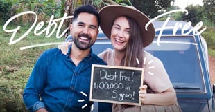 smiling couple debt free
